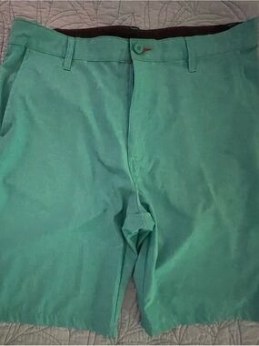 Ron Jon Surf Shop Mens Teal Blue Hybrid Walk Shorts Size 34 Textured Quick Dry
